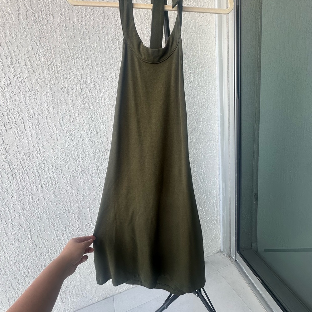 Olive Green Sleeveless Dress